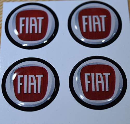 ナンバープレート ボルト カーバ Fiat フィアット ロゴ ホワイト 白 レッド 赤 接着剤タイプ プレート 秋冬新作 ライセンス 黒 ブラック 直径 4個セット 約2cm ロゴシール部分
