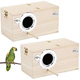 Wesiti 2 Pieces Wooden Parakeet Nesting Box