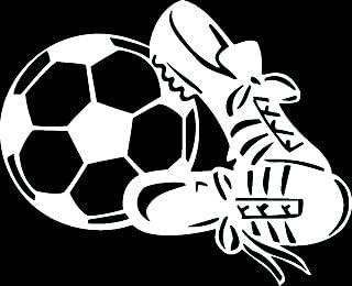 Soccer Ball Shoes WHITE Vinyl Car/Laptop/Window/Wall Decal