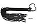 Premium Suede Flogger for Horse Training Crop Whip (18 Soft Suede Tails) (Black) Suede Covered Handle with Wrist Strap