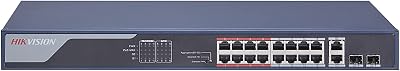Hikvision DS-3E0318P-E(B) 16-Port Unmanaged PoE Switch Long Range 300m 6KV Surge