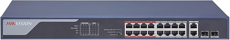 Hikvision DS-3E0318P-E(B) 16-Port Unmanaged PoE Switch Long Range 300m 6KV Surge