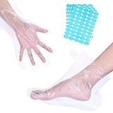 Bememo 200 Counts Paraffin Bath Liners, Hand and Foot Liners, Plastic Clear Gloves Paraffin Bath Wax Therapy Bags