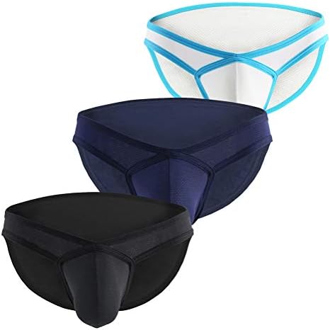 Leories Mens Sexy Micro Mesh Briefs Soft Breathable Bulge Pouch Underwear