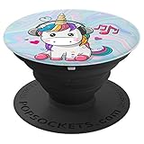 Cute Sitting Unicorn Music Headphones Unicorn Swirl - PopSockets Grip and Stand for Phones and Tablets