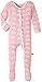 KicKee Pants Essentials Girls Ruffle Footie Pajama, Lotus Elephant, 3-6 Months