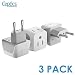 European Travel Plug Adapter by Ceptics Europe Power Adaptor Charger Dual Input - Ultra Compact - Light Weight - USA to any Type C Countries such as Italy, Iceland, Austria and More (CT-9C)