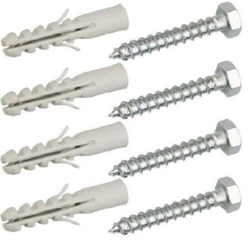 electrosmart Pack of 10 M8 x 50mm Steel Bolts Kit with Wall Plug & Washer for Mounting Bracket Aerial Sky Dish Gates