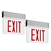 LEONLITE LED Edge Lit Red Exit Sign Single Face with Battery Backup, UL Listed, AC120V/277V, Ceiling/Left End/Back Mount Emergency Light for Hotel, Restaurant, Hospitals, Pack of 2
