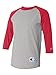 Champion Men's Raglan Baseball T-Shirt, Oxford Gray/Scarlet, Large