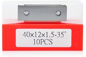 URH UR HITTITE 40x12x1.5mm Scraper Blades Carbide Insert Rectangle Double Edged Blades for Woodworking Surfacing Planing, Repalcement Cutter Blades for Helical Planer Cutterhead, 10pcs