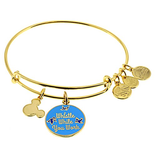 New Release April 13th Disney Park Exclusive Alex and Ani Gold Snow White "Whistle While You Work" Adjustable Bracelet
