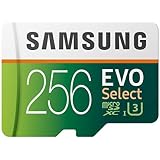 Samsung Electronics EVO Select 256GB microSDXC UHS-I U3 100MB/s Full HD & 4K UHD Memory Card with Adapter (MB-ME256HA)