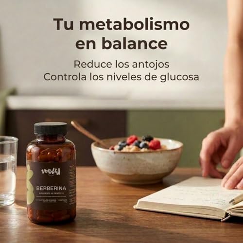 Unruled - Berberina 500mg Capsulas | Alta Pureza HCl al 97% | Suplemento Alimenticio Natural, Sin Rellenos | 60 Capsulas Veganas | Hasta 2 Meses de Consumo