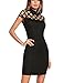 Kamaitachi Womens Stand-Up Collar Cap Sleeve Splice Solid Pencil Dress