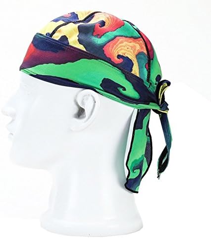 Wicking Adjustable Cycling Skull Cap Beanie Dew Doo Rag for Outdoor Running Sports Head Wrap