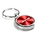 SRT8 Red Brushed Metal Spinner Key Chain for Dodge Jeep Chrysler