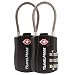 2 Pack TSA Approved Travel Combination Cable Luggage Locks for Suitcases & Backpacks - Black primary