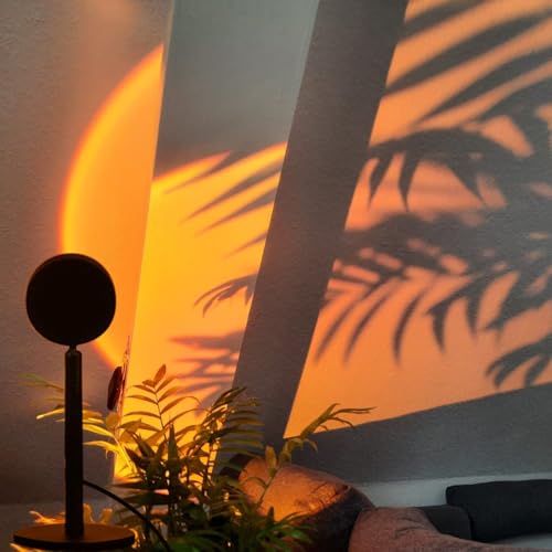 GY Sunset Lamp, 4 Colours Sunset Lamp, USB Port Sunlight LED Projector, 180° Swivelling Ambient Light, Ideal for Photos, Selfies and Living Room Decoration