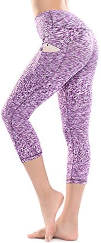 ZEALOTPOWER Yoga Capri for Women Workout Leggings w Pockets High Waist Tummy Control