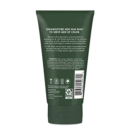 SHEAMOISTURE BEARD CONDITIONER, FULL BEARD DETANGLER FOR FULL BEARDS, MARACUJA OIL AND SHEA BUTTER, PARABEN FREE, 4 OZ