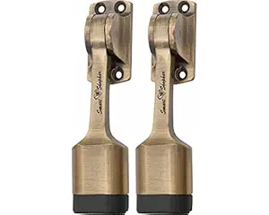 Smart Shophar Heavy Duty Vanilla Door Stopper Antique 6 inches Pack of 2, Door Mounted with Rubber Tip Bottom for Home, Office, Bathroom/Slip-Resistant for Tiles, Carpet, Wood or Laminated Floors