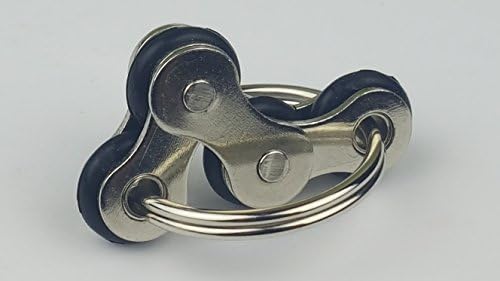 Flippy Stainless Steel Bike Chain Fidget Toys Relieve Your Stress, Anxiety, Boredom All at Your Finger Tips! Also Helps ADD, ADHD, Autism (B-Black)