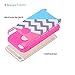 iPhone 6S Plus Case,iPhone 6 Plus Case,BAISRKE [2in1] Heavy Duty Hybrid Hard Case for Apple Iphone 6/6S Plus(5.5 inch) Powder Blue Mint Teal and Coral Pink Split Chevron Design Cover (Rose)
