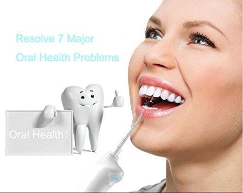Portable Water Flosser Power Floss Water Jet Oral Irrigator Cordless Dental Irrigator Gum Disease Removing Flosser IPX7 Waterproof Rechargeable Dental Flosser