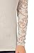 HOT FROM HOLLYWOOD Women's Fitted Cotton Casual Scalloped Floral Lace V Neck Long Sleeve Shirt Top