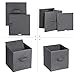SONGMICS Set of 6 Storage Boxes, Non-Woven Fabric Foldable Storage Cubes and Toy Clothes Organiser Bins, 2 Grey, 2 Black UROB26GH