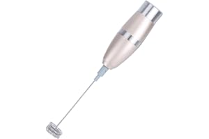 Handheld Electric Milk Frother, Stainless Steel Foam Maker with 2 Mixing Heads for Coffee Latte Cappuccino, Includes Brush