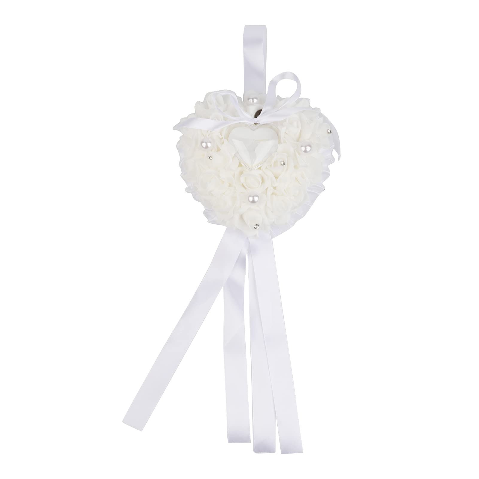 Heart Shape Cushion Bearer Box Romantic Rose Box Pillow Cushion for Propose Marriage