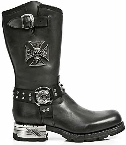 Amazon.com: New Rock Newrock M.MR030-S1 Strap Skull Metalic Black