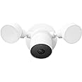 Google Nest Cam with Floodlight - Outdoor Camera - Floodlight Security Camera - Wired, Snow, 1 Count (Pack of 1)