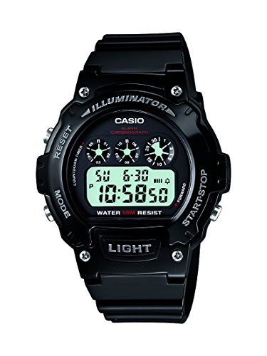 Casio W-214HC-1AVCF Mens Black Chronograph Watch