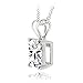 Bria Lou Silver Flashed Cubic Zirconia Square Solitaire Pendant Necklace, 18