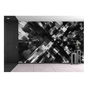Wall26 - Black Cubes Perspective Pattern - Canvas Art Wall Mural Decor - 66"x96"