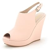 DREAM PAIRS Bling Women's Wedge Sandals Pearls Across The Top Platform High Heels