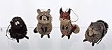 3.5 to 6-Inch Buri Woodland Animal Ornament Set, 4