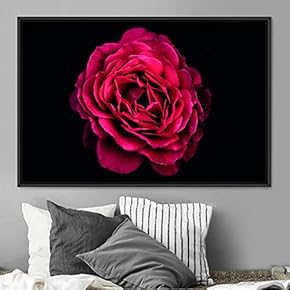 signwin Framed Canvas Wall Art Red Flower Portrait...