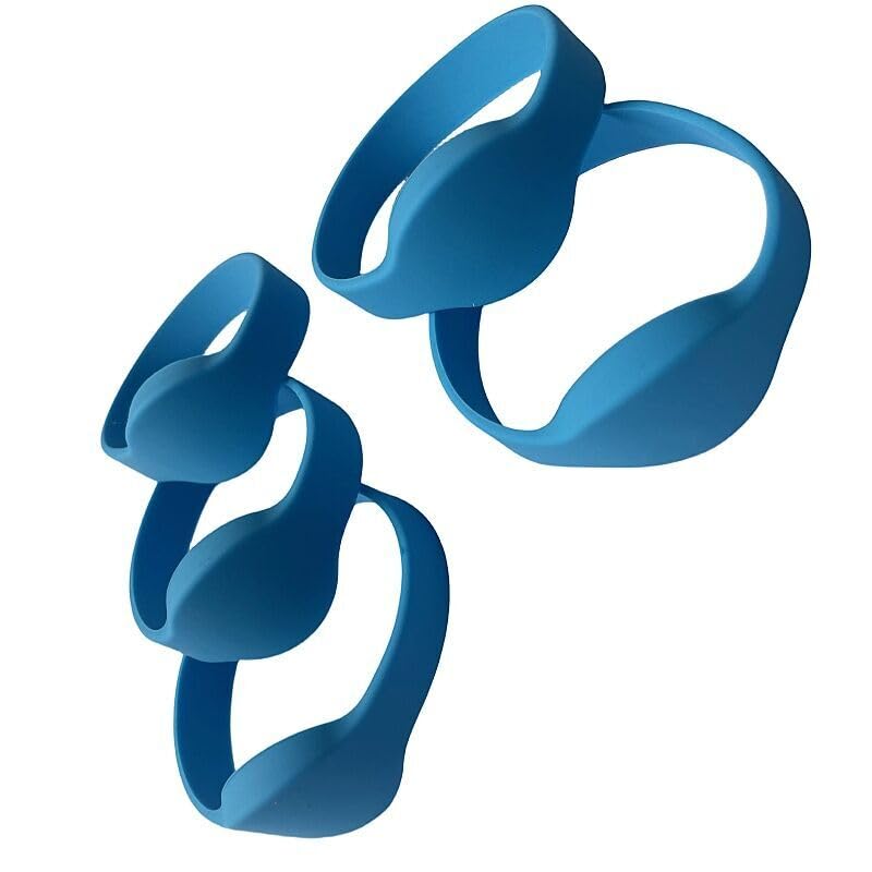 YARONGTECH rfid wristband M1 S50 Chip 13.56MHZ ISO14443A Silicone Bracelet Adult Size (Pack of 5) (Blue)