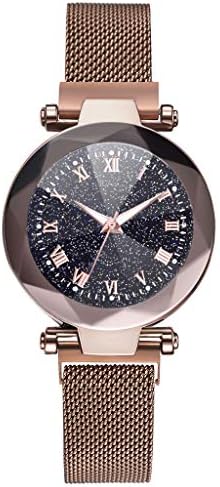 Lvpai Roman Numbers Luminous Magnetic Starry Sky Watch for Women Analog Quartz Mesh Band XR3265
