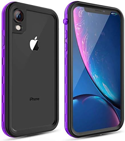 Case for Apple iPhone XR, Full-Body Protective Slim Case with Built-in Screen Protector Waterproof Shockproof Snowproof Clear Cover Case for iPhone XR (6.1 Inch) (Purple)