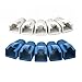 Rubber Connector Boots, VANDESAIL RJ45 Connector Boots Plug Cover White/Blue for Round CAT7 Ethernet Cable (10 Pack, Blue & White)