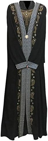 Pandapang Women Gown Dubai Abaya Muslim Long Sleeve Rhinestone Turkish Dress