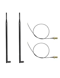 HUACAM 2,4 gHz 5 gHz banda dual 9dBi interior omnidireccional Antena 802.11 N B G RP SMA macho conector + 0.8 x 8.3 inch U. FL Mini PCI a RP SMA Pigtail Cable de antena wifi