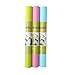 Honla 3-Pack Vinyl Shelf Liners for Kitchen Cabinets,Drawer,Refrigerator Lining,Easy to Cut,Non-Adhesive&Non-Slip Wire Shelving Papers Mats Rolls,12-Inch Wide x 5-Feet Long,Pink,Light Blue,Lime Green