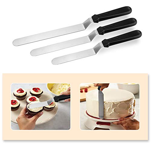 SWOMMOLY 133 Pcs Cake Decorating Supplies Kit, Aluminum Alloy Revolving Cake Stand, 52 Numbered Icing Tips, 50 Ultra-thick Pastry Bags and More.