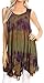 Sakkas Priya Sleeveless Tie Dye Handkerchief Hem Tunic with Smocked Racerback